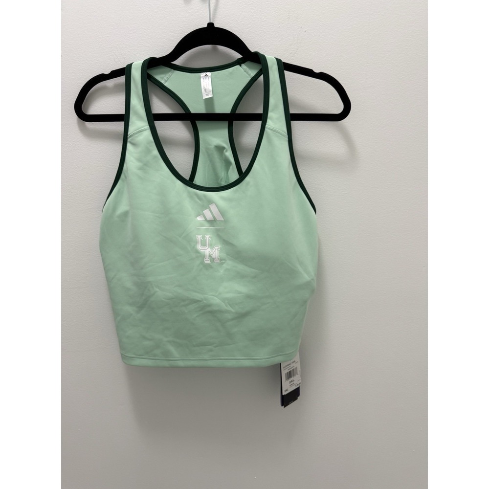 Adidas x University of Miami UM Racerback Cropped Spring Tank Women's 2XL NWT